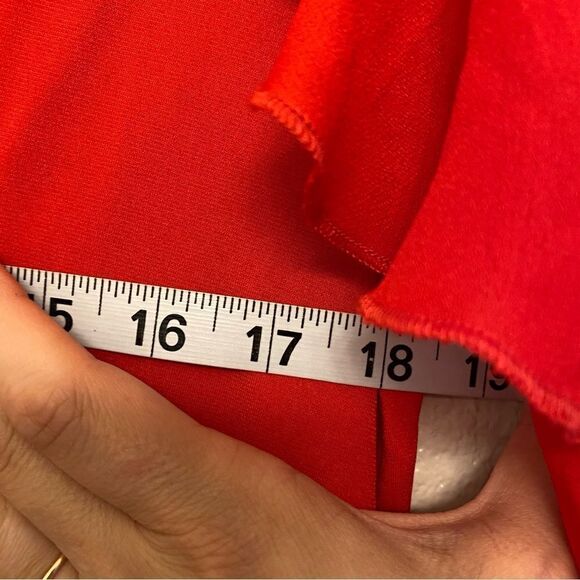 Halogen Nordstrom HA372331 MI RED PEPPER Cold shoulder long sleeve blouse top S - Picture 6 of 11